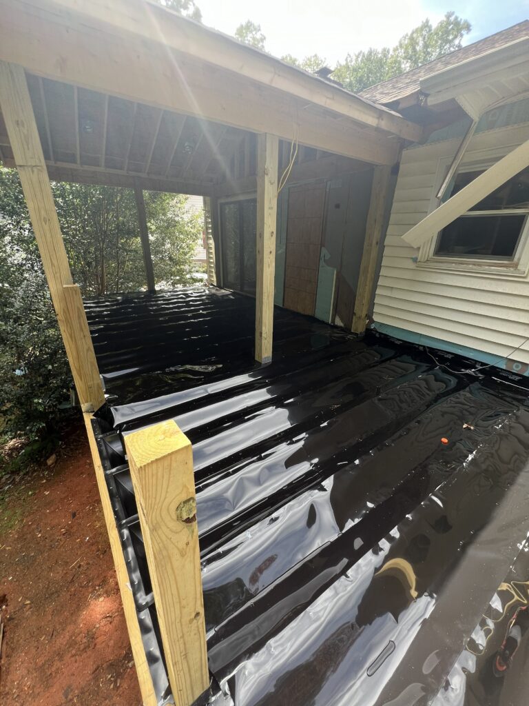 Floor system being prepared for screened porch addition in Raleigh NC